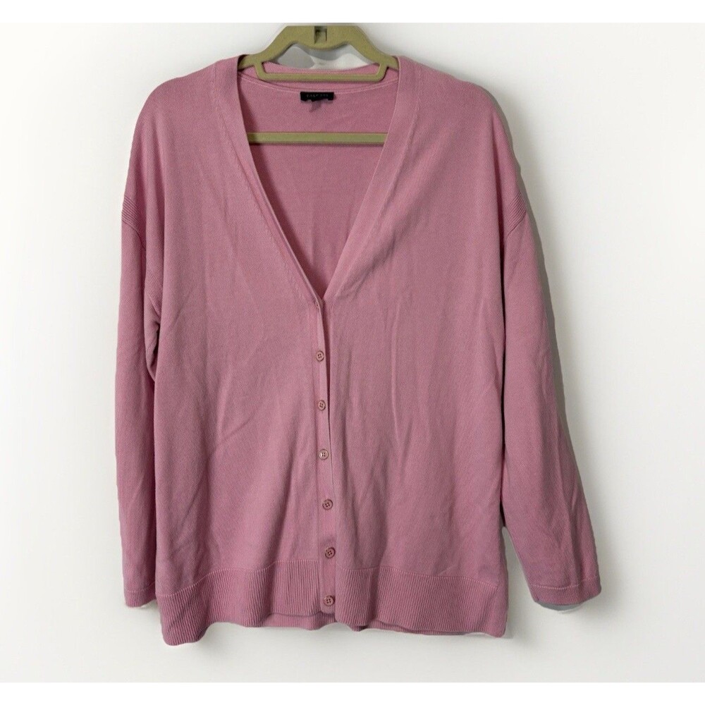 Talbots‎ Pink Long Sleeve Button Up Girlfriend Cardigan XL Preppy Soft Girl